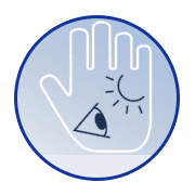 reduction of effect of blinding caused by direct sunlight